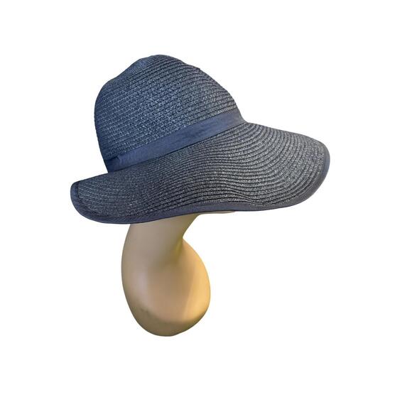 Magid hats Accessories - Womens Wide Brim Sun Hat Black Summer Travel Beach Garden Butterfly Accent